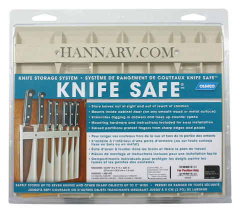 Camco 43583 Knife Safe - Knife Storage System - Off-White